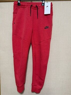 New M Nike Sportswear Tech Fleece Jogger Pants Kids Red Heather HV5869-672 Kids